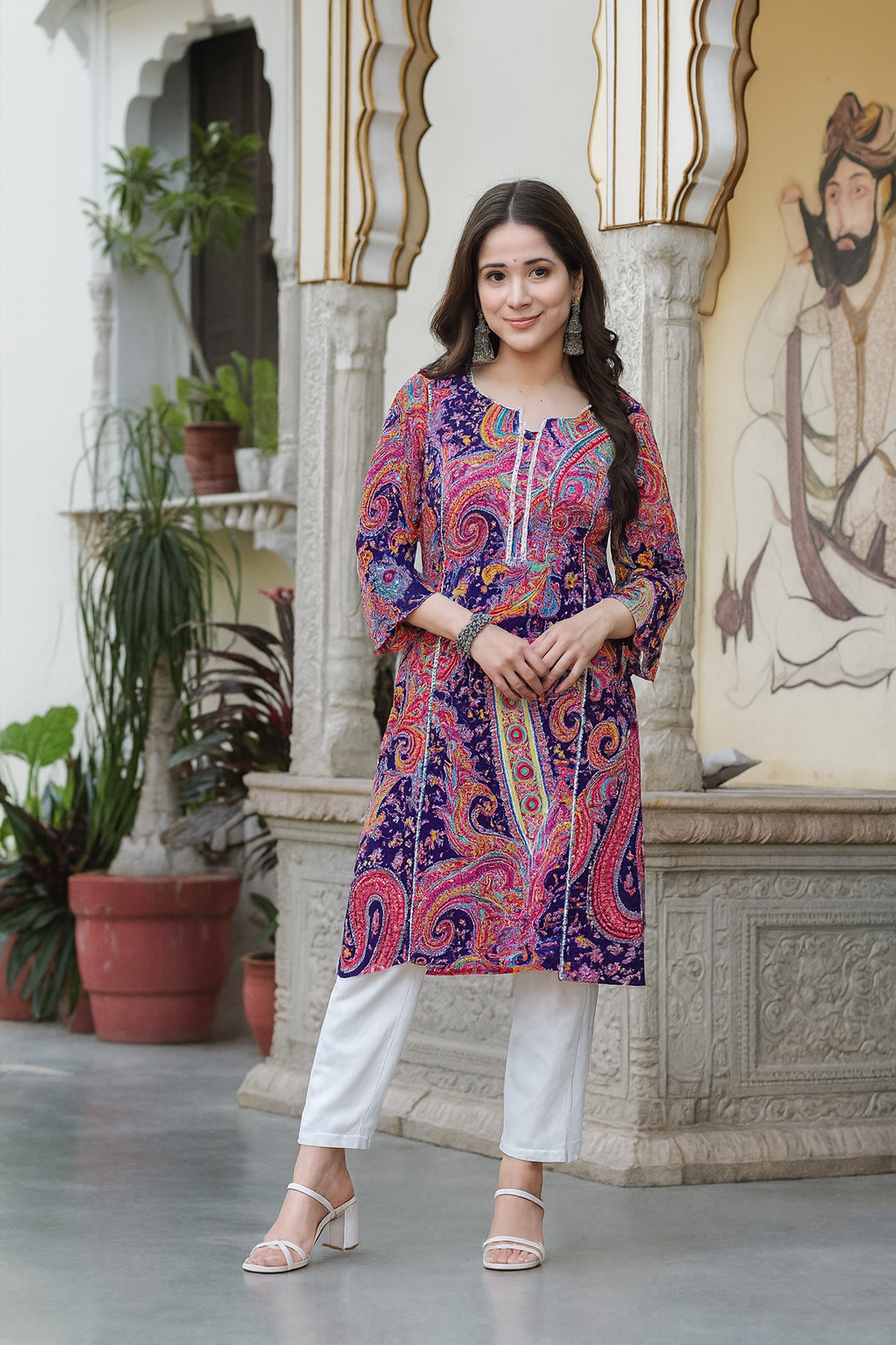 Women's Multicolor Paisley Printed Kurti | Soft Rayon Fabric | Daily & Festive Casual Wear