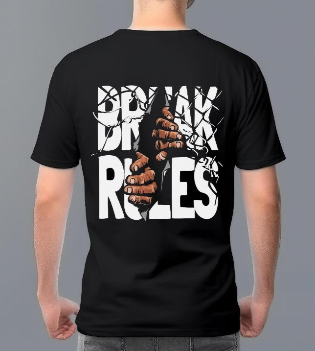 “Break the Rules” Motivational Graphic T-Shirt – Black