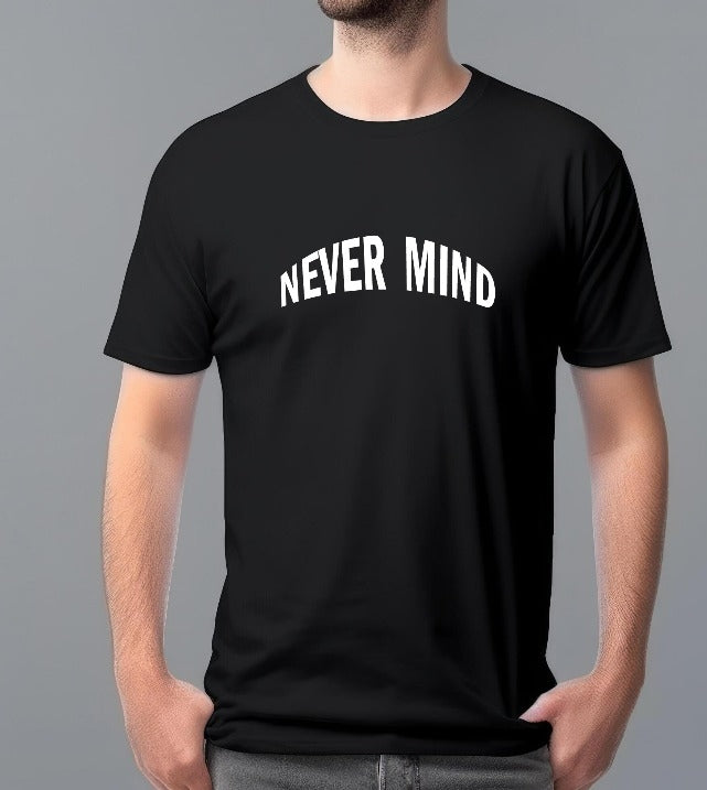 “Never Mind” Anime Graphic T-Shirt – One Piece Inspired (Black)