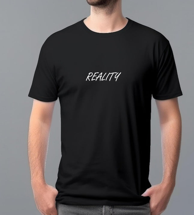 “Reality – Hides Behind the Mask” Artistic Graphic T-Shirt (Black)