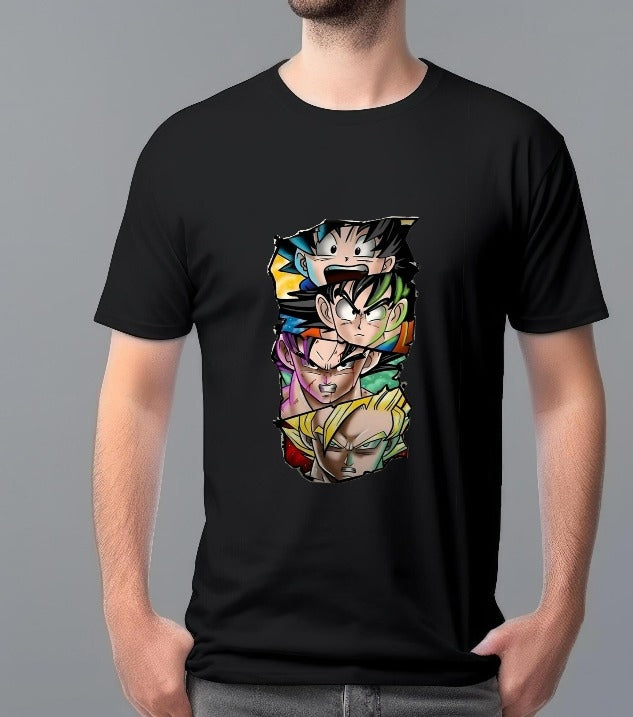 “Saiyan Evolution” Dragon-Inspired Anime Graphic T-Shirt (Black)