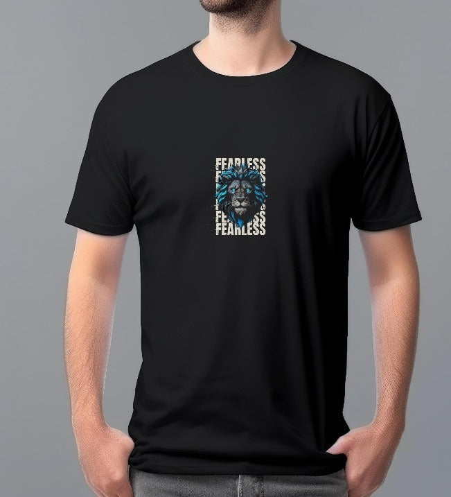 “Fearless Lion” Bold Streetwear Graphic T-Shirt (Black)