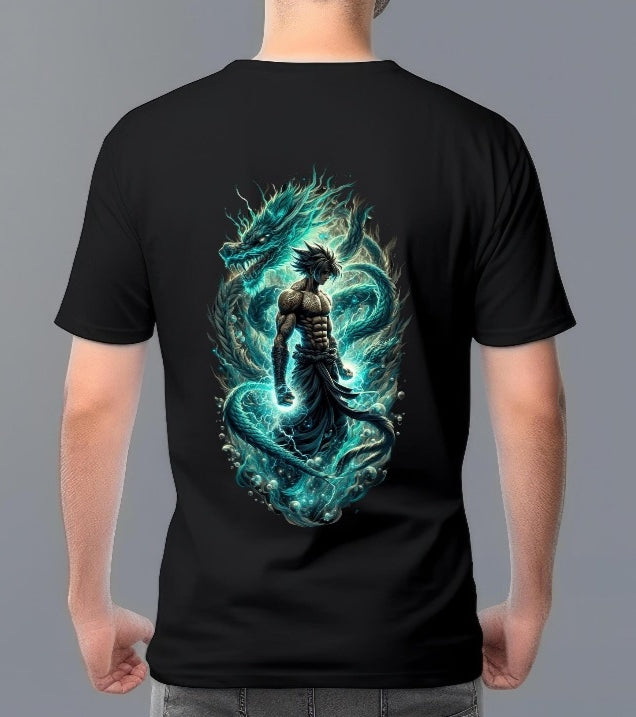“Dragon Spirit” Anime Power Graphic T-Shirt (Black)
