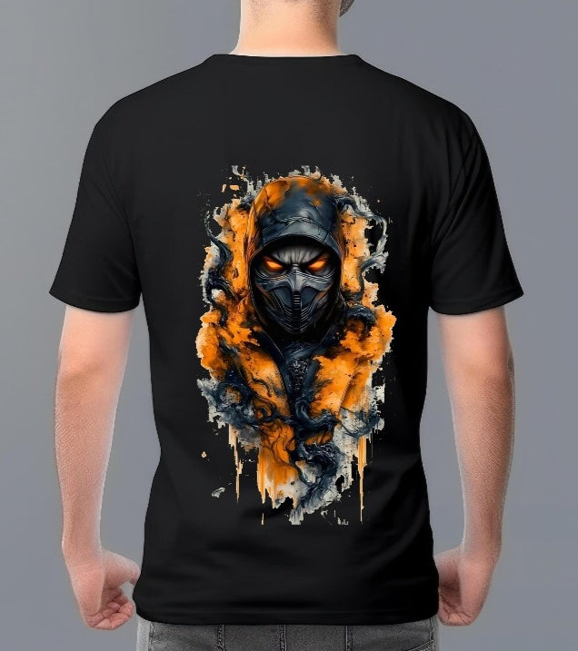 “Shadow Flame” Warrior Streetwear Graphic T-Shirt (Black)