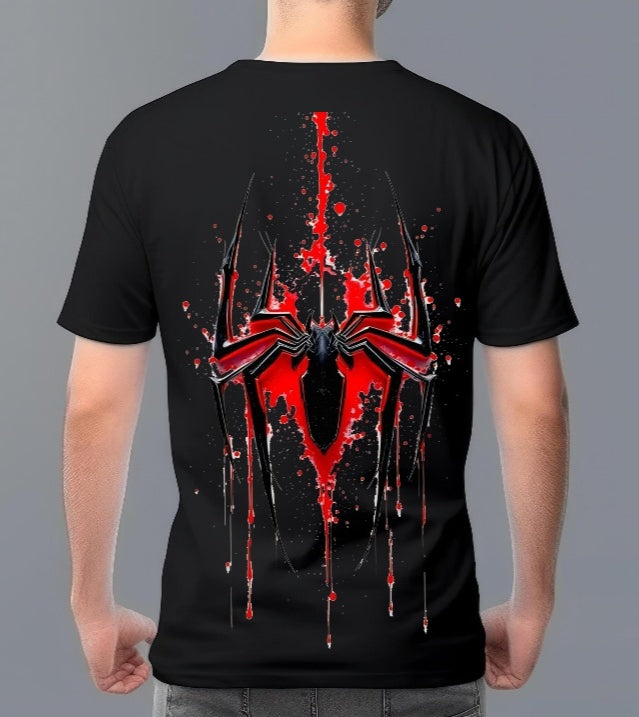 “Venom Strike” Red Spider Streetwear Graphic T-Shirt (Black)