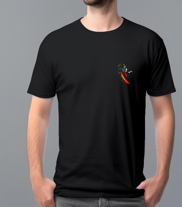 “Krishna & Radha Divine Art T-Shirt” (Black) | SajTrends