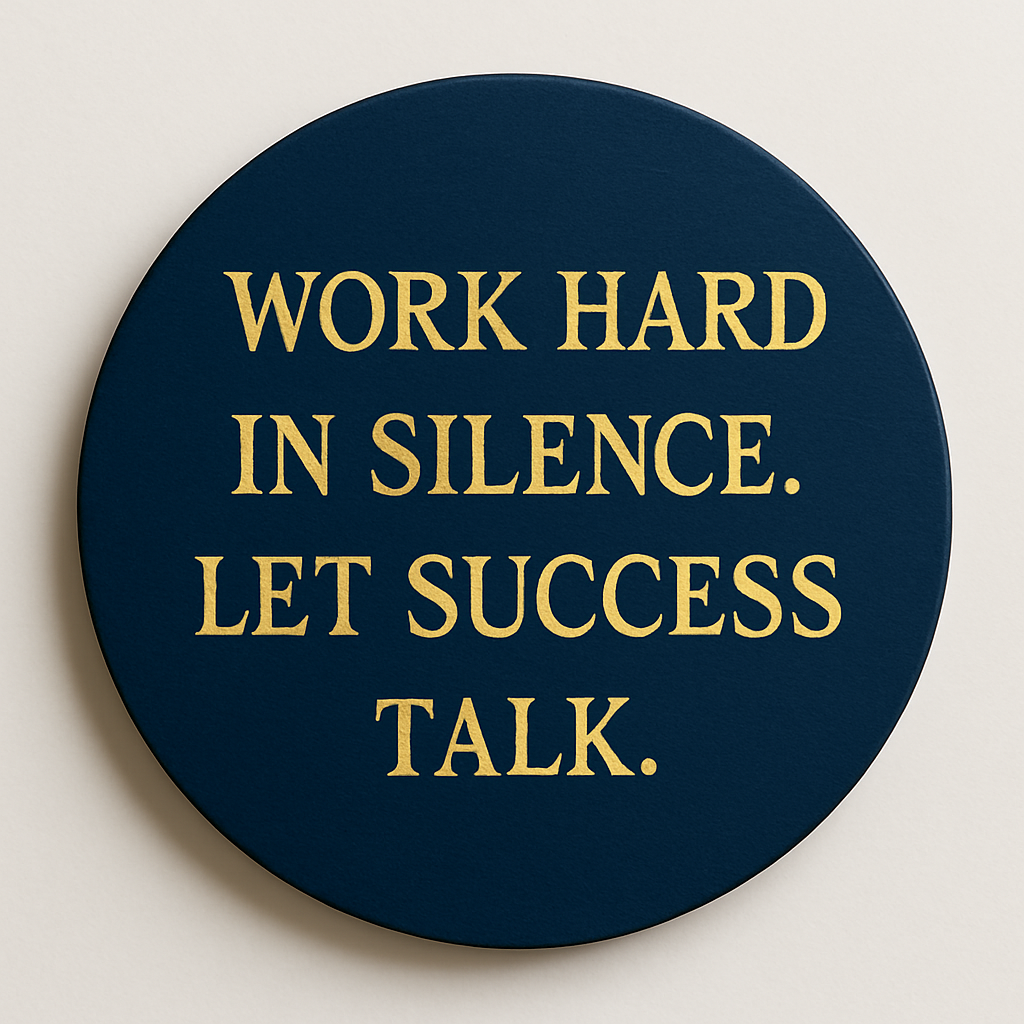 “Work Hard in Silence” MDF Motivational Wall Hanging | Handmade Wooden Quote Board | Office & Home Wall Decor